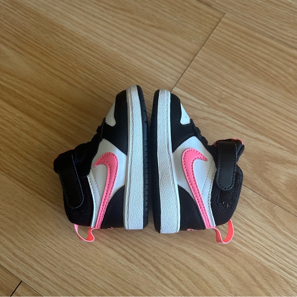 Nike Court Borough Mid 2 White Black Fierce Pink Sneakers Toddler 4C - Picture 6 of 7